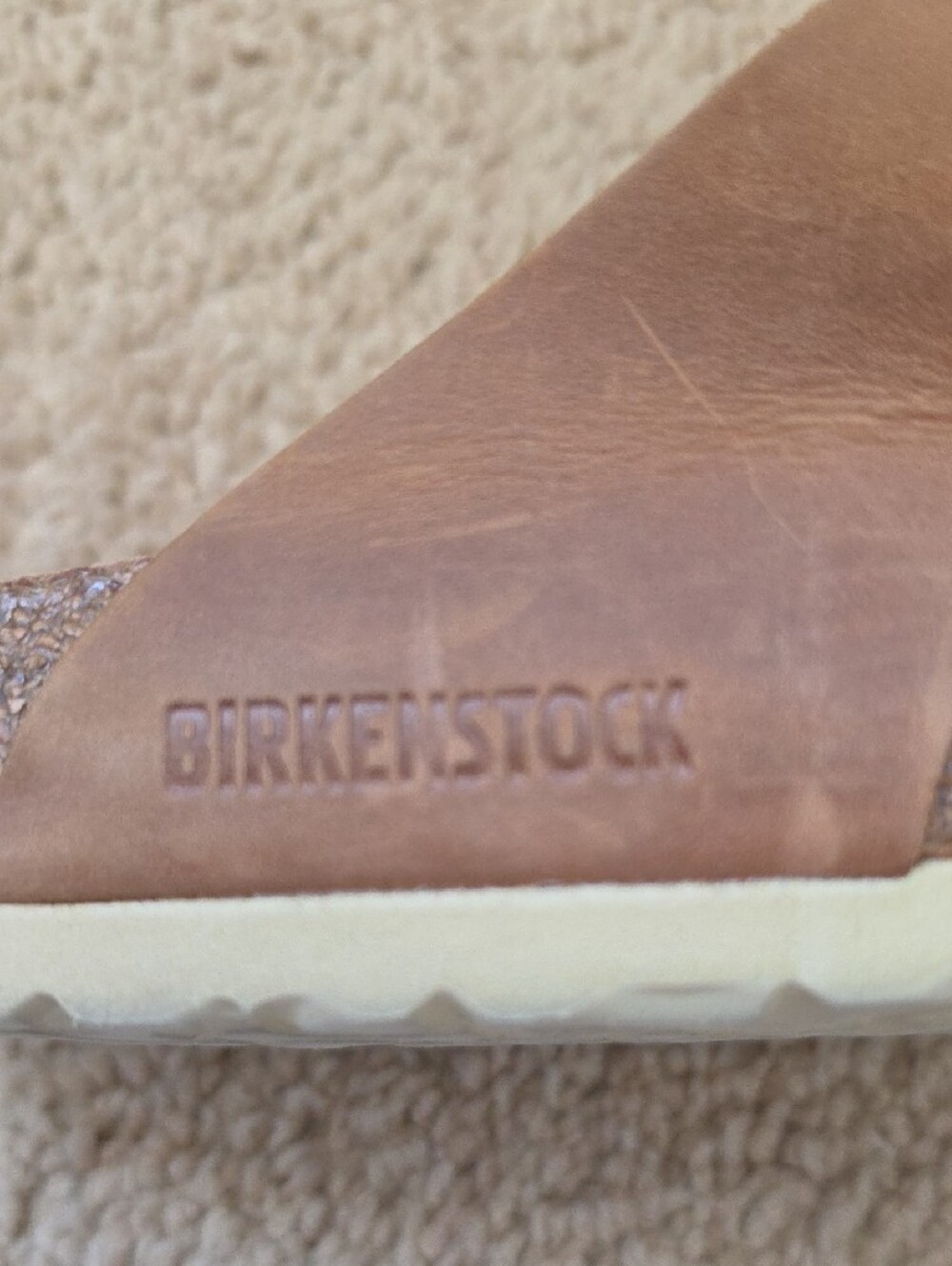 Birkenstock Brown Suede Gizeh Sandals with Gold Buckles - Picture 7 of 9